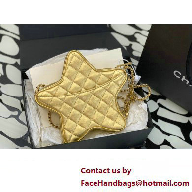 Chanel Lambskin  &  Gold-Tone Metal Star Handbag AS4579 Metallic Gold 2023